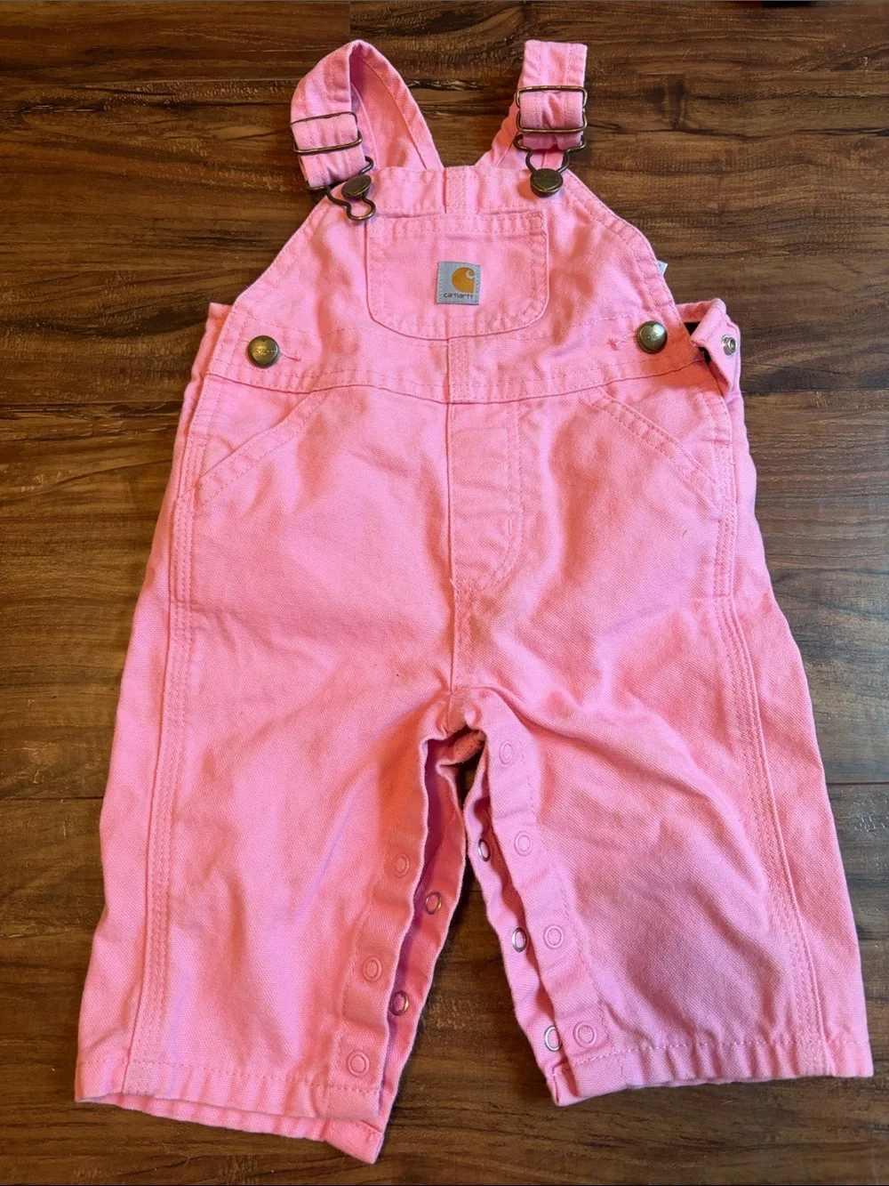 Carhartt Pink Toddler Overalls with Snap Crotch